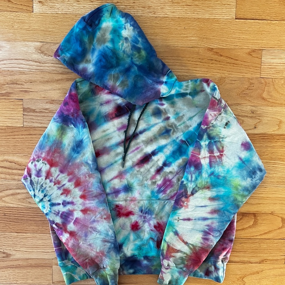 Custom tie dye on new Hanes Ultimate Cotton Heavyweight sweatshirt hoodie Large